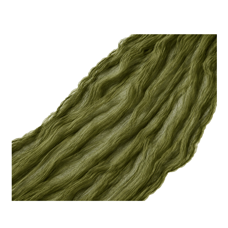 Tischläufer Musselin 300 x 80 cm in olivgruen salbeigruen | mieten für Hochzeit Event Geburtstag