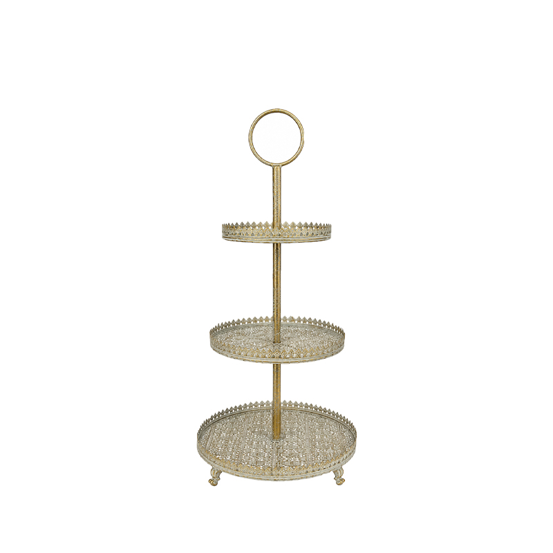 Etagere 3-stöckig Ornamente gold antik mieten für Veranstaltung, Event, Feier