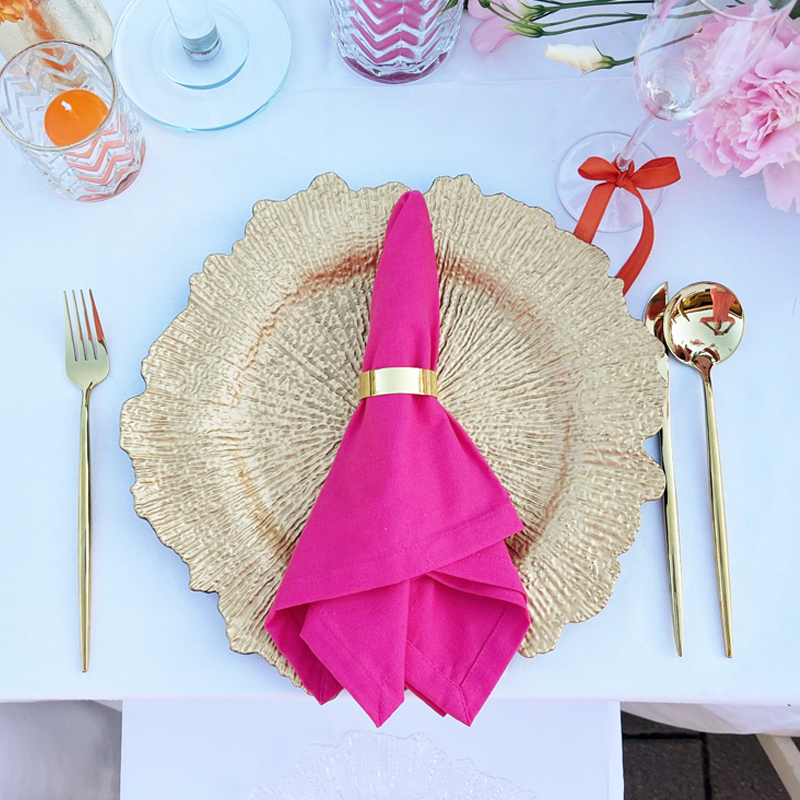 Serviette Leine pink | mieten für Hochzeit, Party, Geburtstag, Babyparty und Event_4