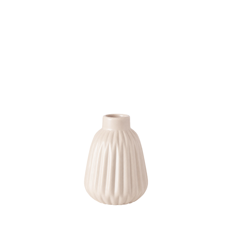 Vase Rille beige, Keramik  - Style 2 [mieten]
