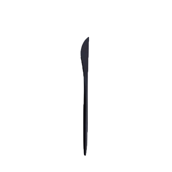 Buttermesser Stiletto schwarz Besteck mieten für Hochzeit und Feier