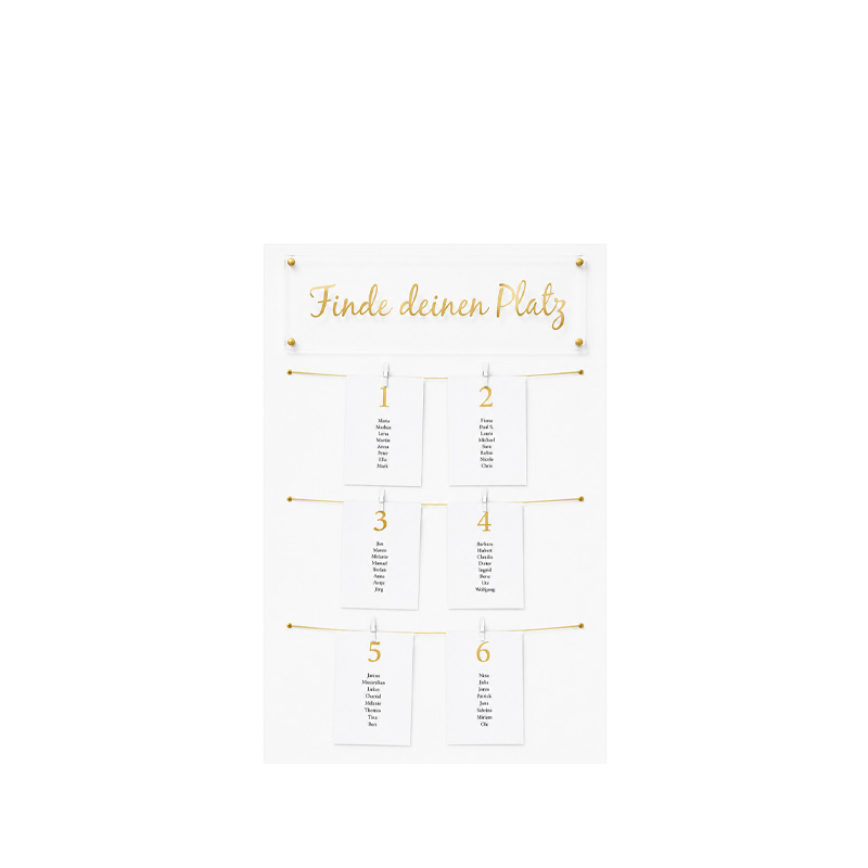 Sitzplan Tischplan Willkommensschild Find your Seat für Staffelei Holz weiss gold für Hochzeit und Veranstaltung [mieten]