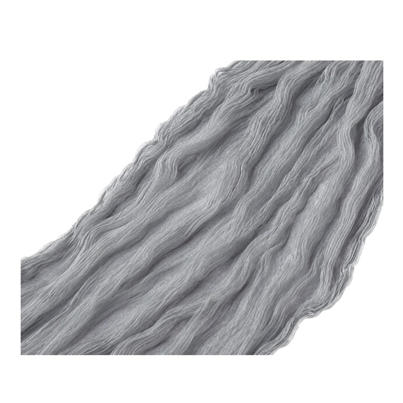 Tischläufer Musselin 300 x 80 cm in grau | mieten für Hochzeit Event Geburtstag