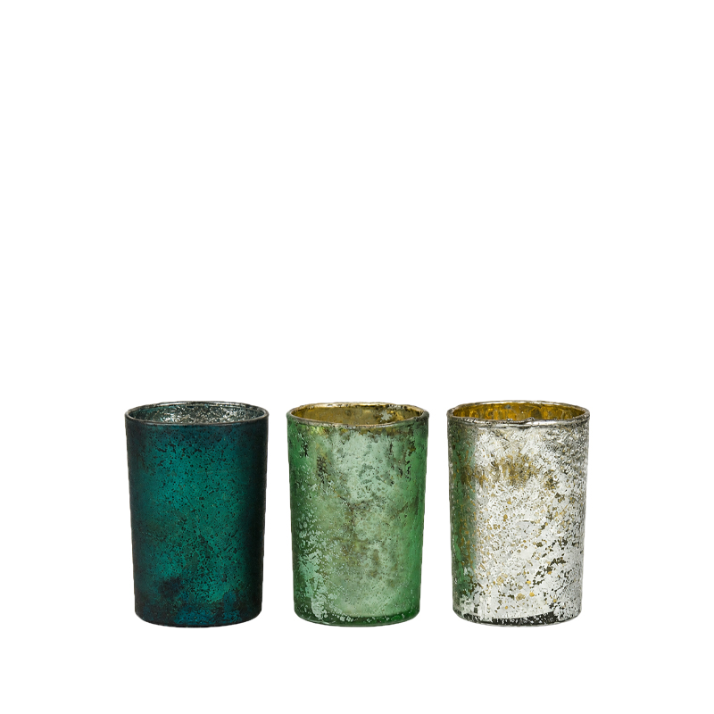 Vase/ Teelichthalter marmoriert Glas grün salbei mieten Tischdeko Hochzeit Feier