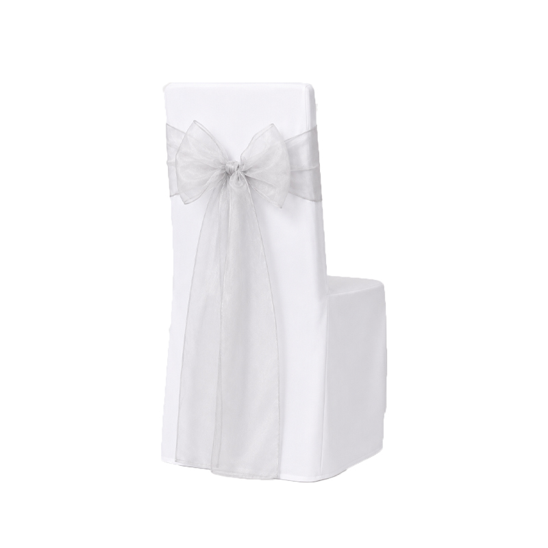 Schleifenband für Stuhlhusse | Organza 275x20cm |  silber | Verleih Hochzeit Veranstaltung Geburtstag