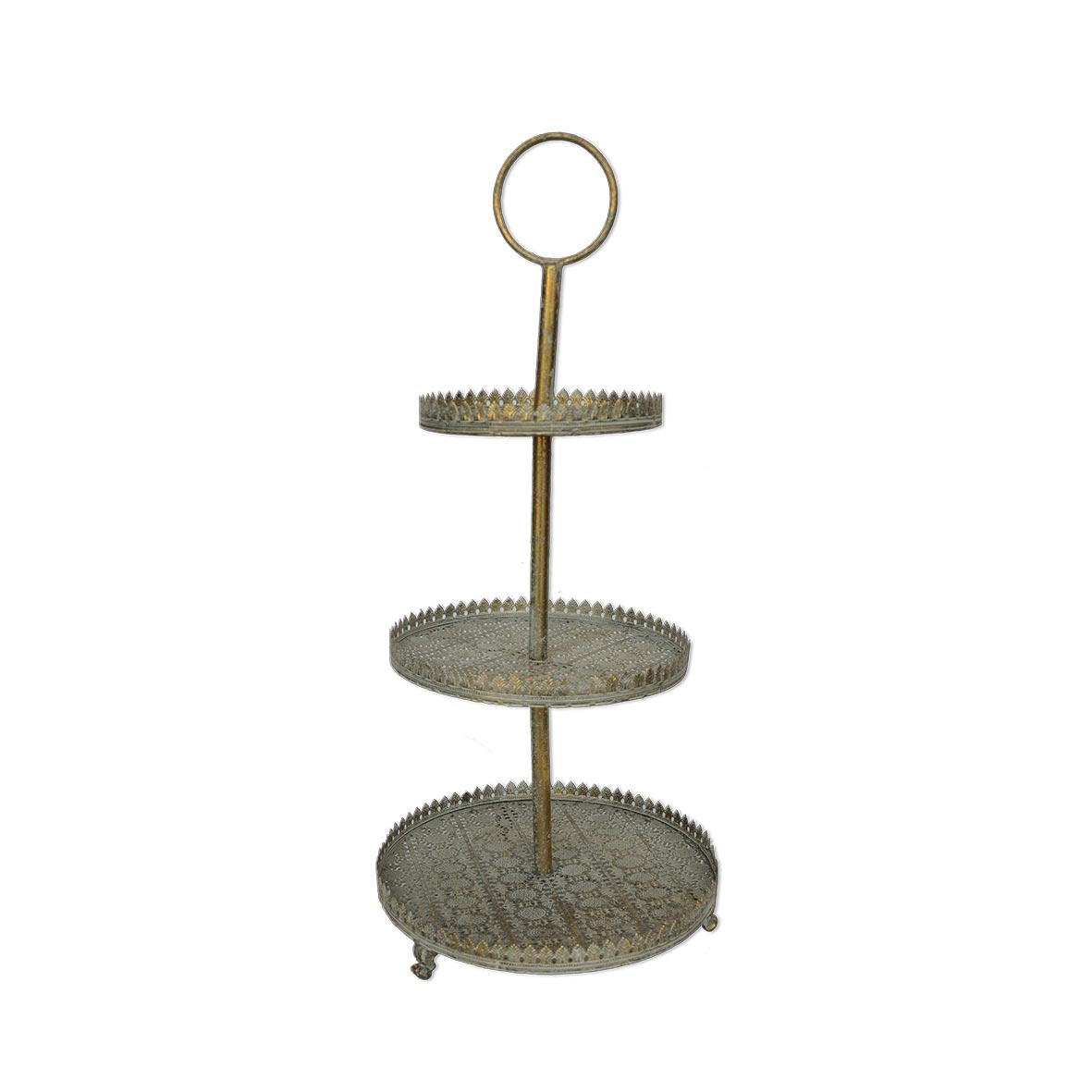 Etagere 3-stöckig Ornamente gold antik mieten für Veranstaltung, Event, Feier