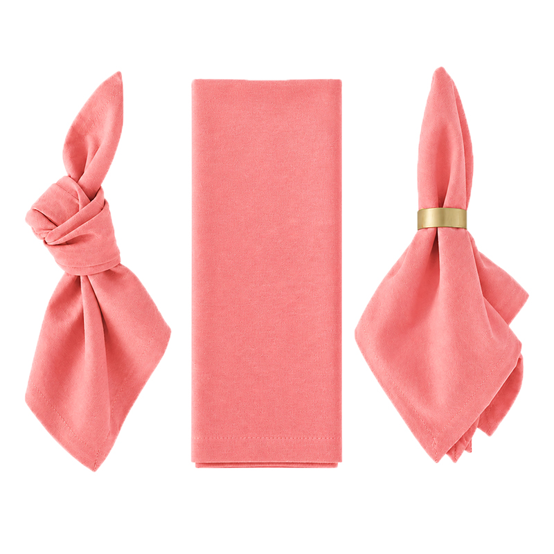 Serviette Leinen 45x45cm |  koralle | mieten | Verleih für Hochzeit geburtstag Event
