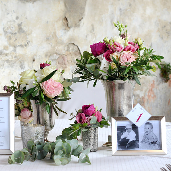 Pokalvase Salerno silber Metall mieten Tischdeko Hochzeit, Trauung, Event_5