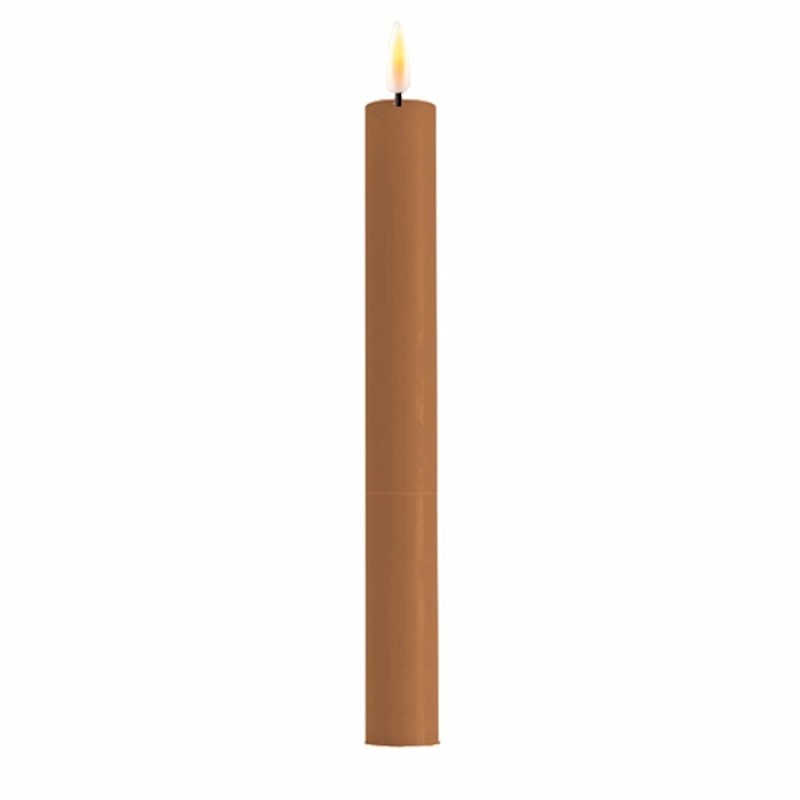 LED Stabkerze Spitzkerze Echtwachs caramel Batterie mieten Hochzeit, Feier, Veranstaltung