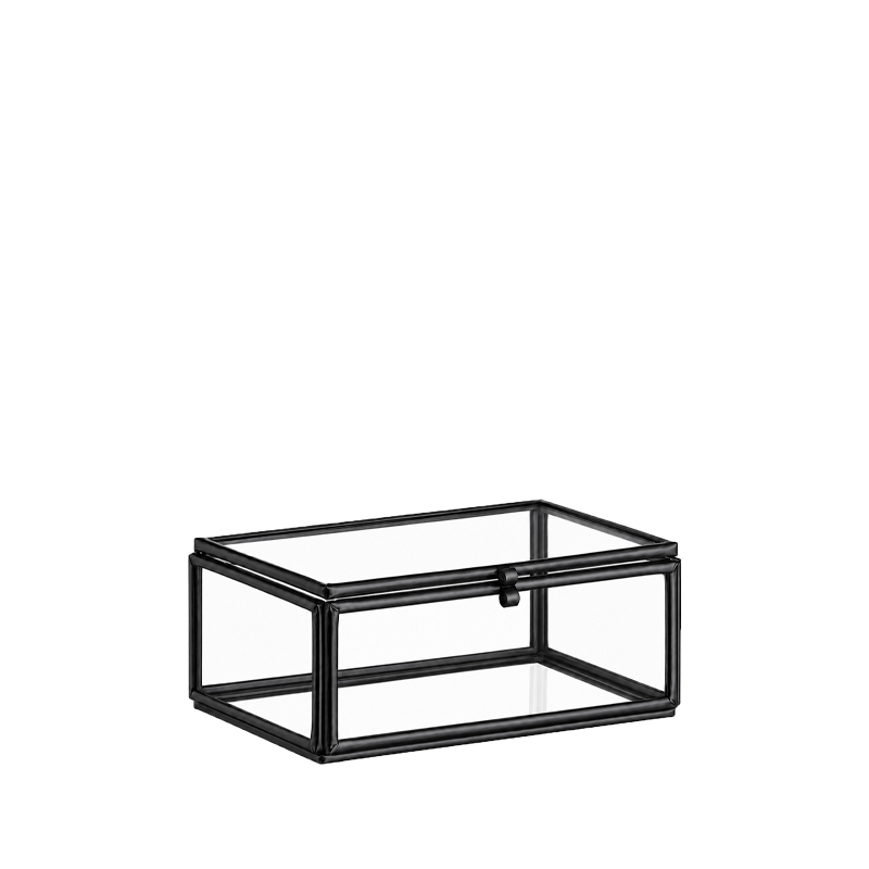 Schatulle Ringe Hochzeit Trauung Ringbox Ringkissen, Glas mit schwarzem Rand [mieten]