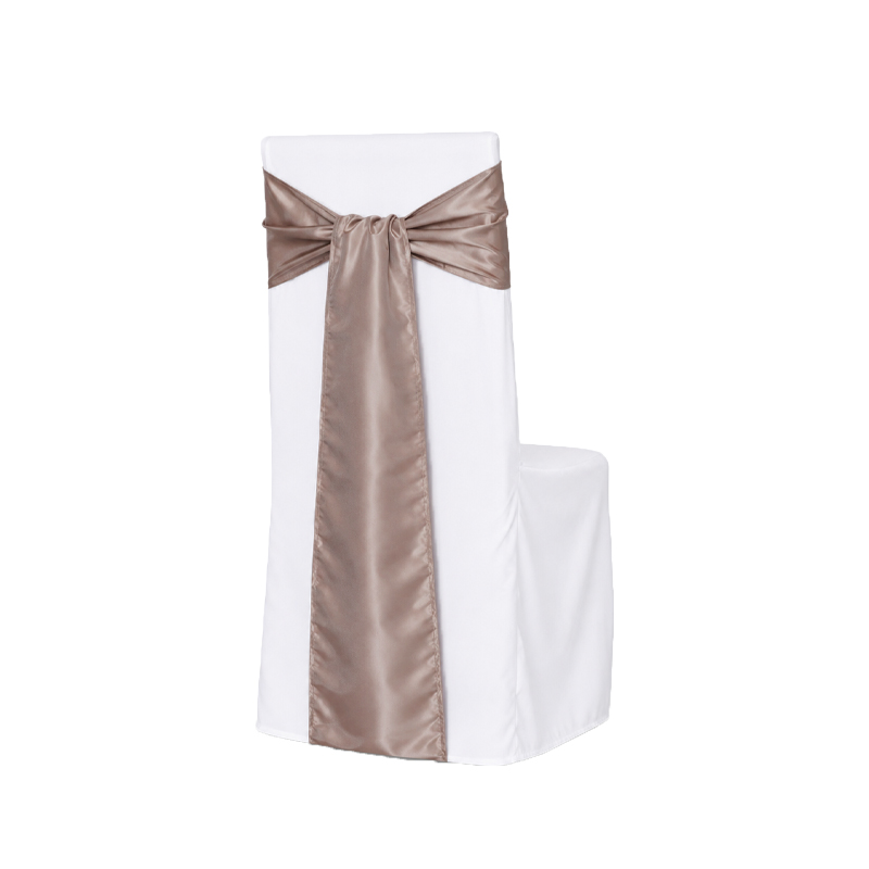 Schleifenband für Stuhlhusse | Taft 275x20cm | cappuccino Verleih Hochzeit Veranstaltung Geburtstag