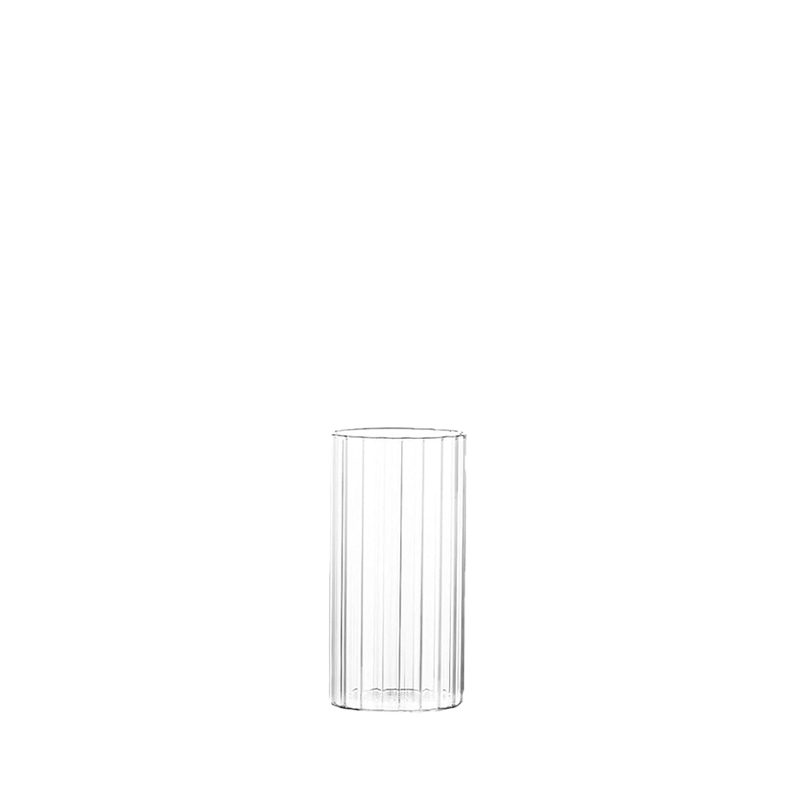 Vase Zylinder Rille Glas klar Höhe 15 cm [mieten]