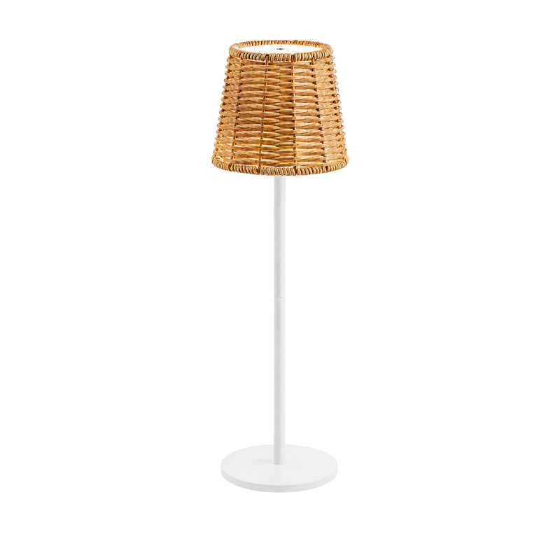 LED Tischlampe | Tischleuchte Rattan  warm und kalt weiss | akkubetrieben