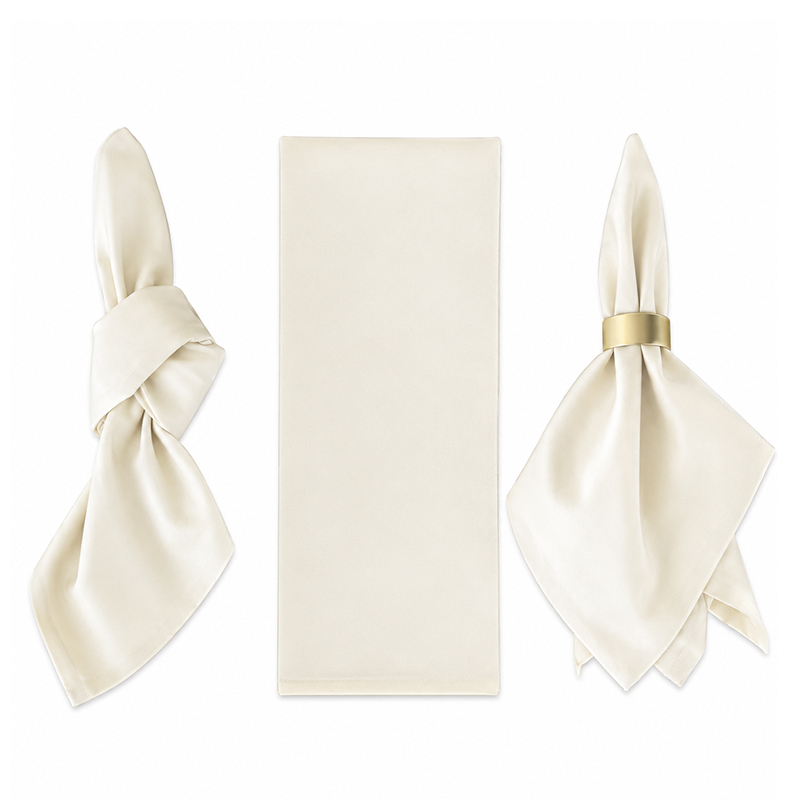 Stoffserviette Leinen ivory creme | mieten für Hochzeit Geburtstag und Event