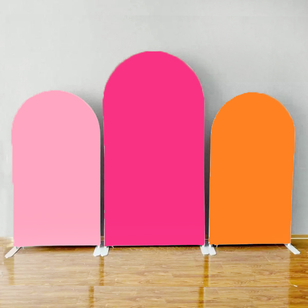 Backdrop | Traubogen | Hintergrund Rundbogen 3er Set Stretch colorful rose pink orange mieten für Hochzeit und Event