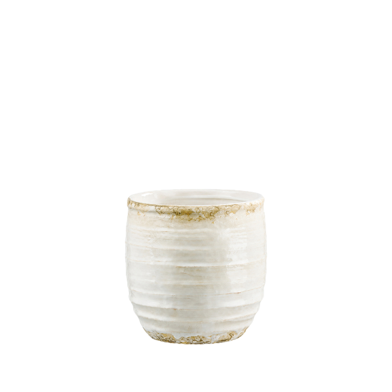 Vase " Mediterano", Keramik ivory-creme-natur mieten Hochzeit Tischdeko