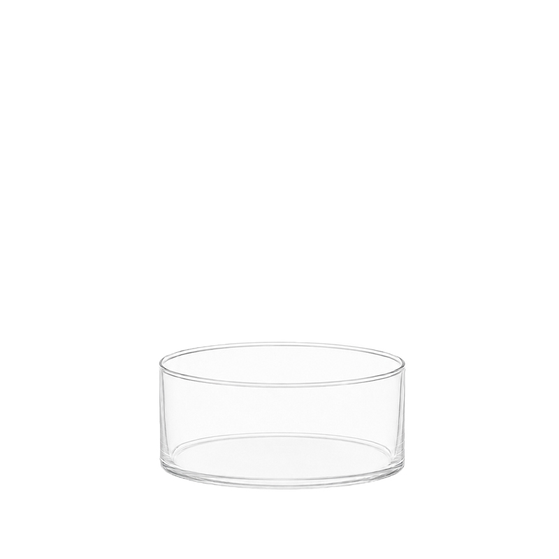 Vase Schale flach rund Glas klar mieten Tischdeko Feier, Geburtstag; Hochzeit