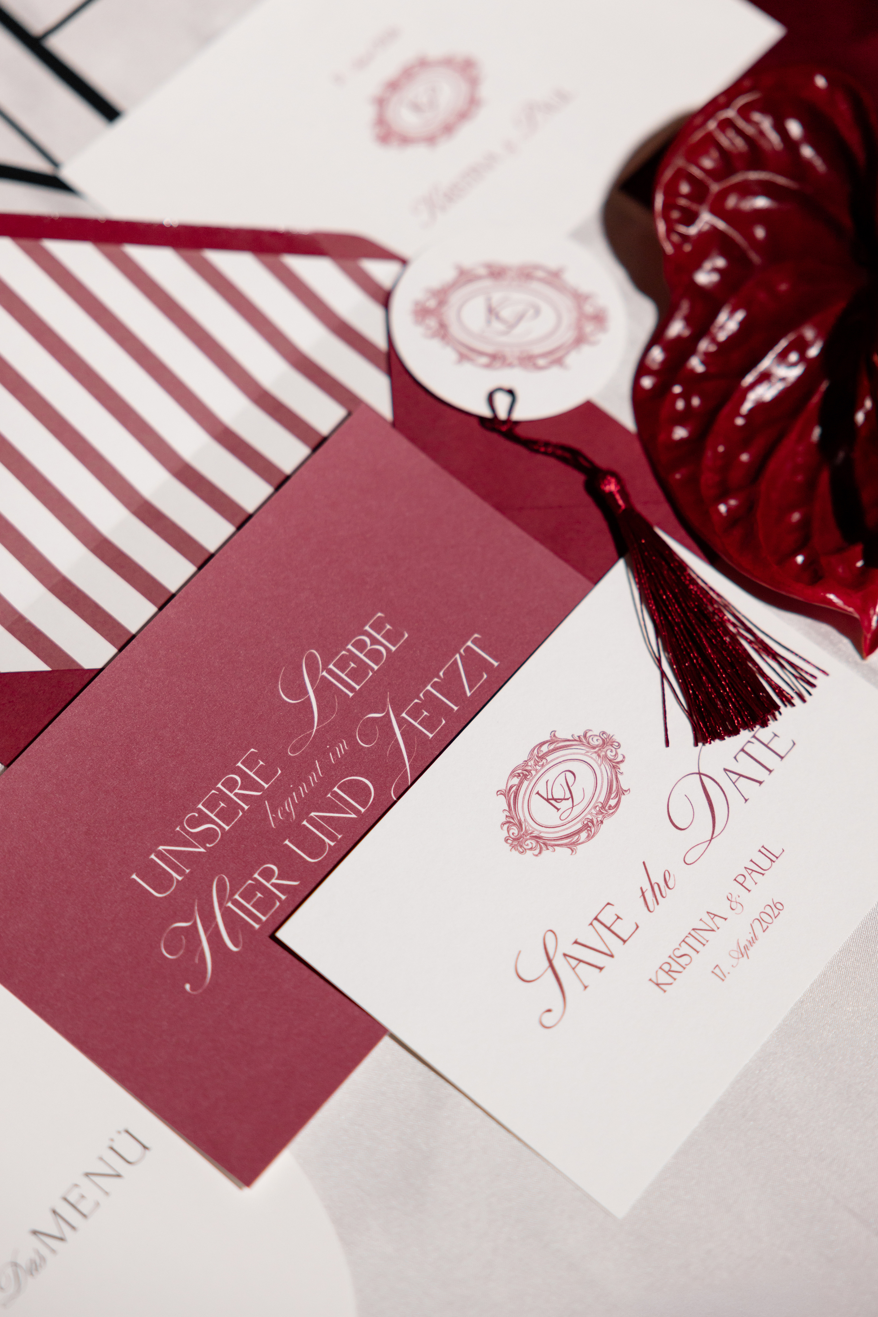 Hochzeit_Papeterie_burgundy_Anthurien