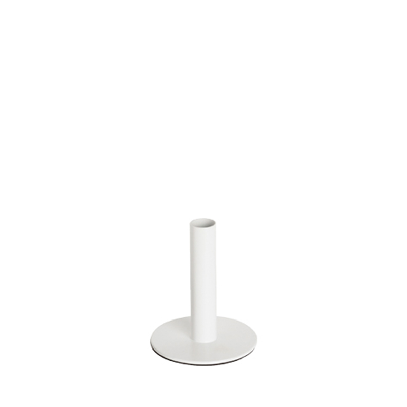 Kerzenständer 1-arm Höhe 12,5 cm, Metall weiss LINE short | Kerzenhalter | Kerzenleuchter Hochzeit mieten