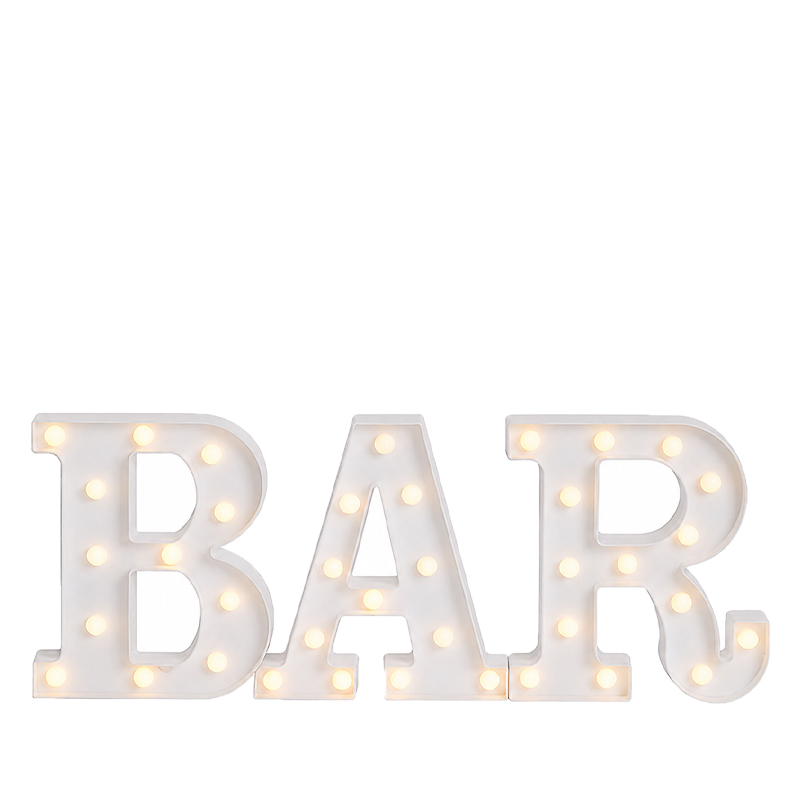 LED Schriftzug Bar weiß mieten Hochzeit, Feier, Event