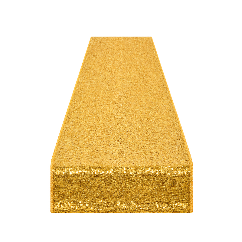 Tischläufer Pailetten 260 x 30 cm in gold | mieten für Hochzeit Event Geburtstag