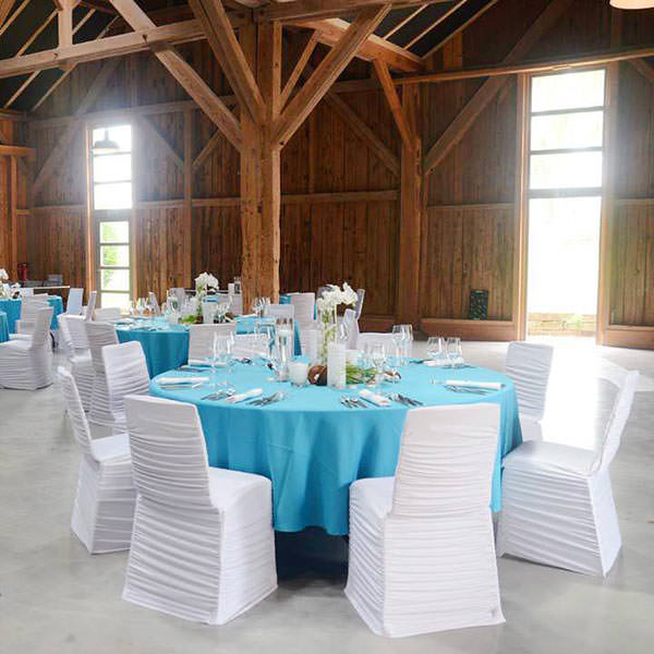 Tischdecke aqua rund 275 cm mieten | Verleih Hochzeit Feier Event_2