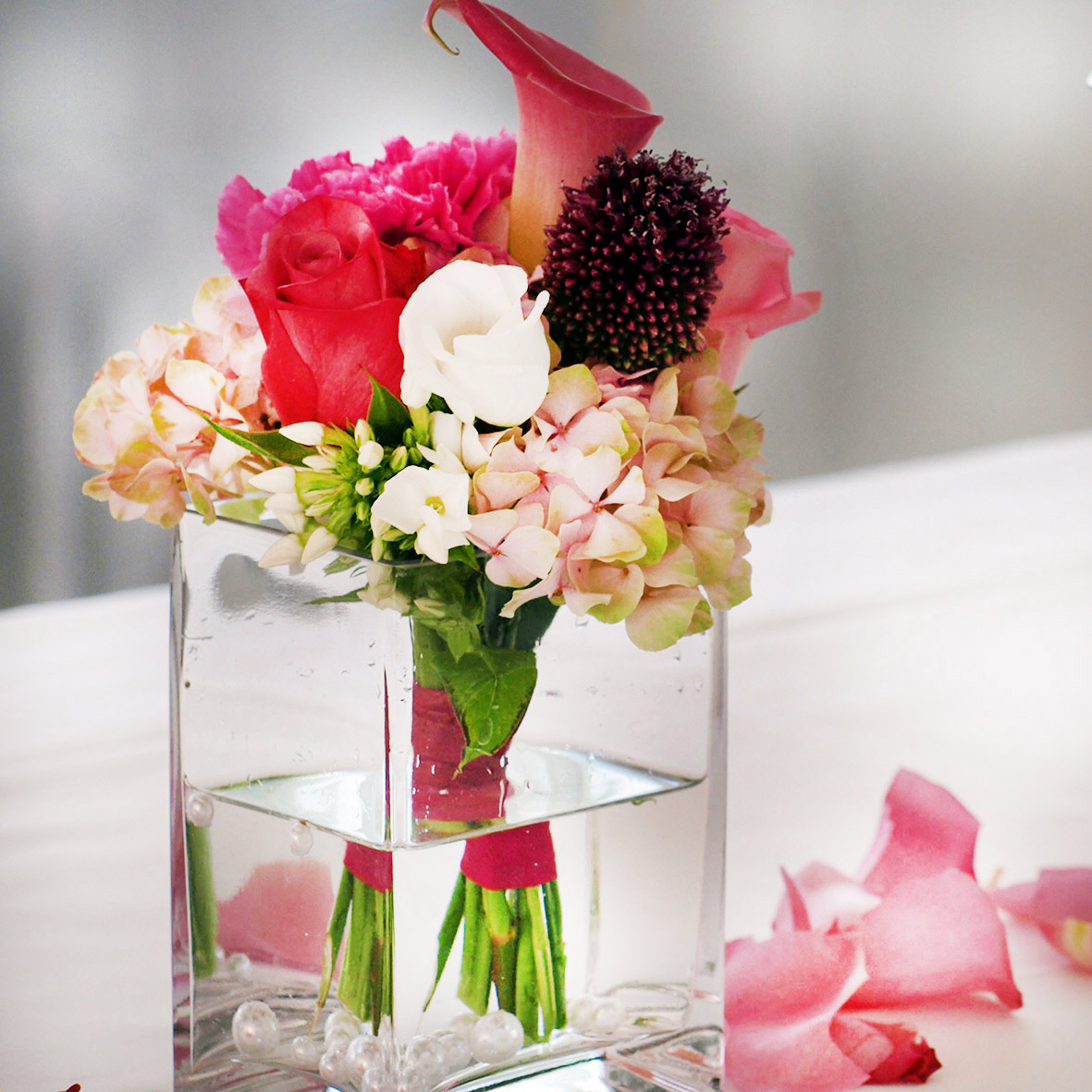 Vase Matrix Würfel Glas klar mieten Tischdeko Feier, Geburtstag; Hochzeit_2