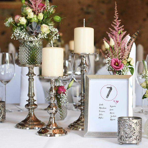 Vase "Doha" Ornamente Metall silber Orient mieten Hochzeit Motto Deko_3