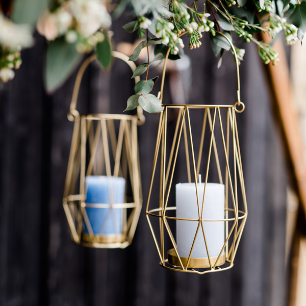 Windlicht Laterne geometrisch modern gold mieten Hochzeit Veranstaltung Feier Deko_2