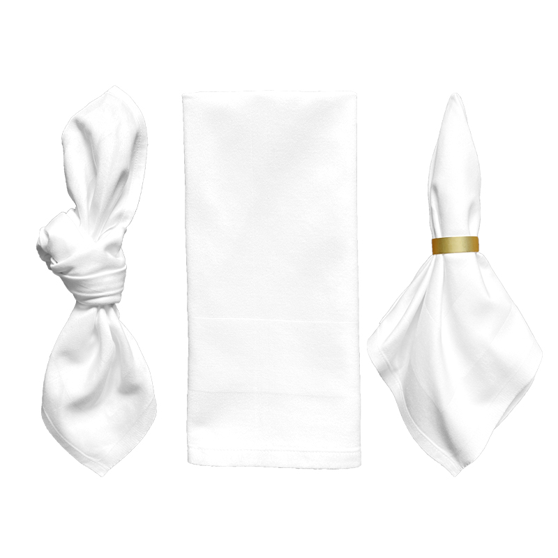 Stoffserviette Baumwolle gestärkt weiss mieten | Verleih Hochzeit Event