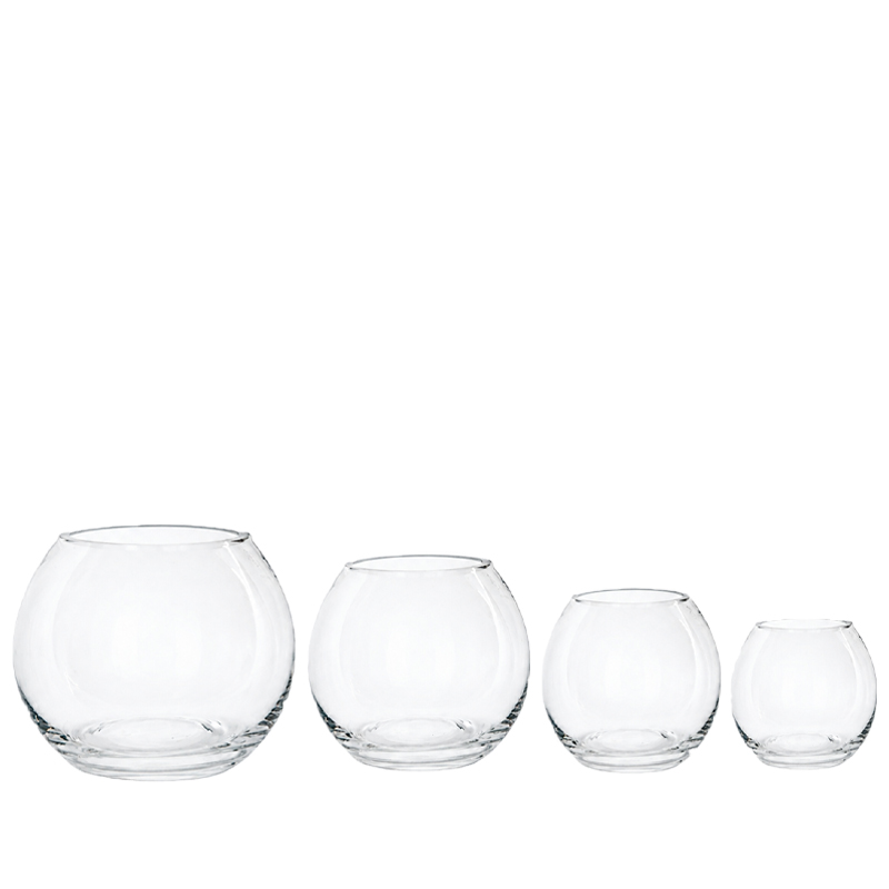 Vase Kugelvase Glas klar mieten Tischdeko Hochzeit, Feier