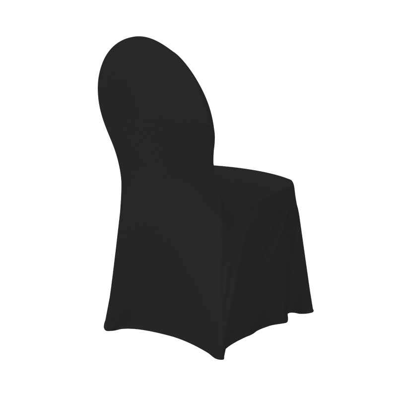 Stuhlhusse schwarz flexibel universell modern für Stühle Stretch mieten Verleih Hochzeit Event_black