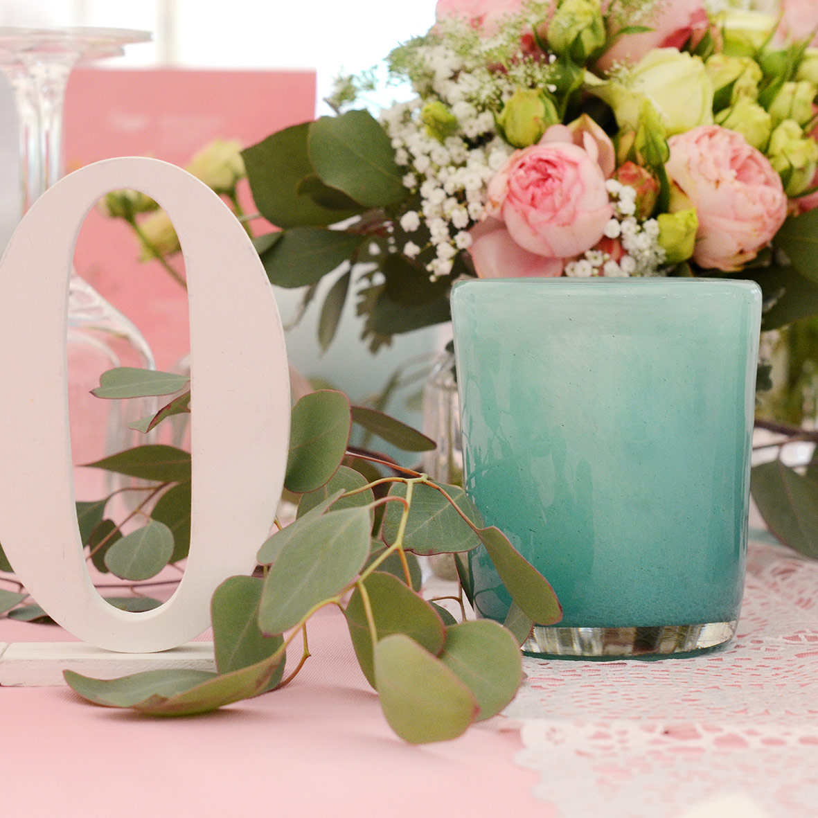 Vase konisch mint hochwertig mieten Tischdeko Hochzeit, Event, Feier_2