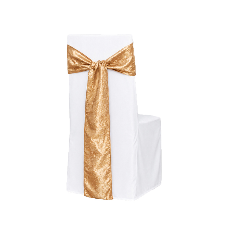 Schleifenband für Stuhlhusse | Crackle Taft 275x20cm | gold | Verleih Hochzeit Veranstaltung Geburtstag