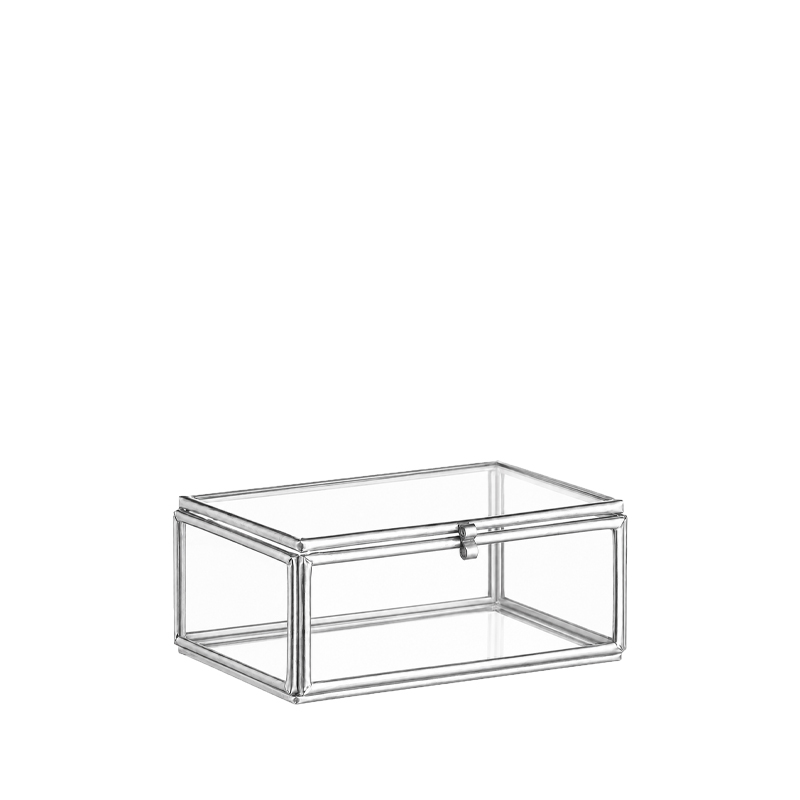 Schatulle Ringe Hochzeit Trauung Ringbox Ringkissen, Glas mit Silberrand [mieten]