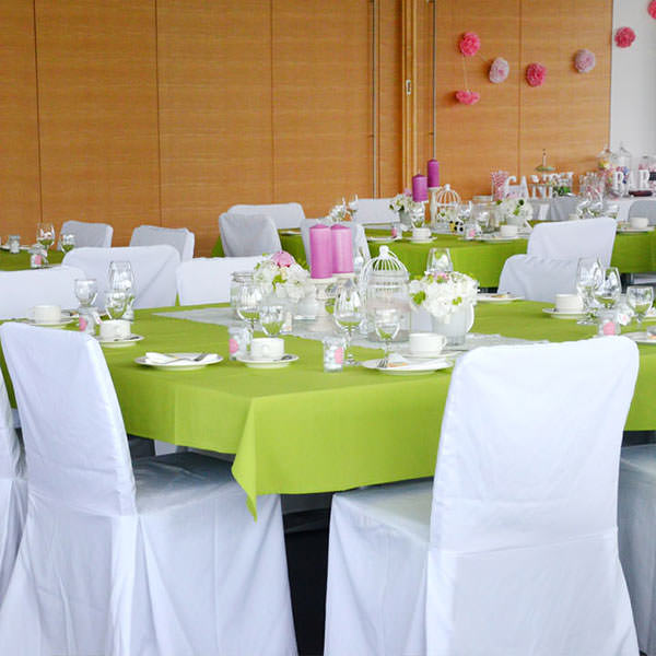 Tischdecke  apfelgrün rechteckig 150x260 cm mieten | Verleih Hochzeit Feier_2