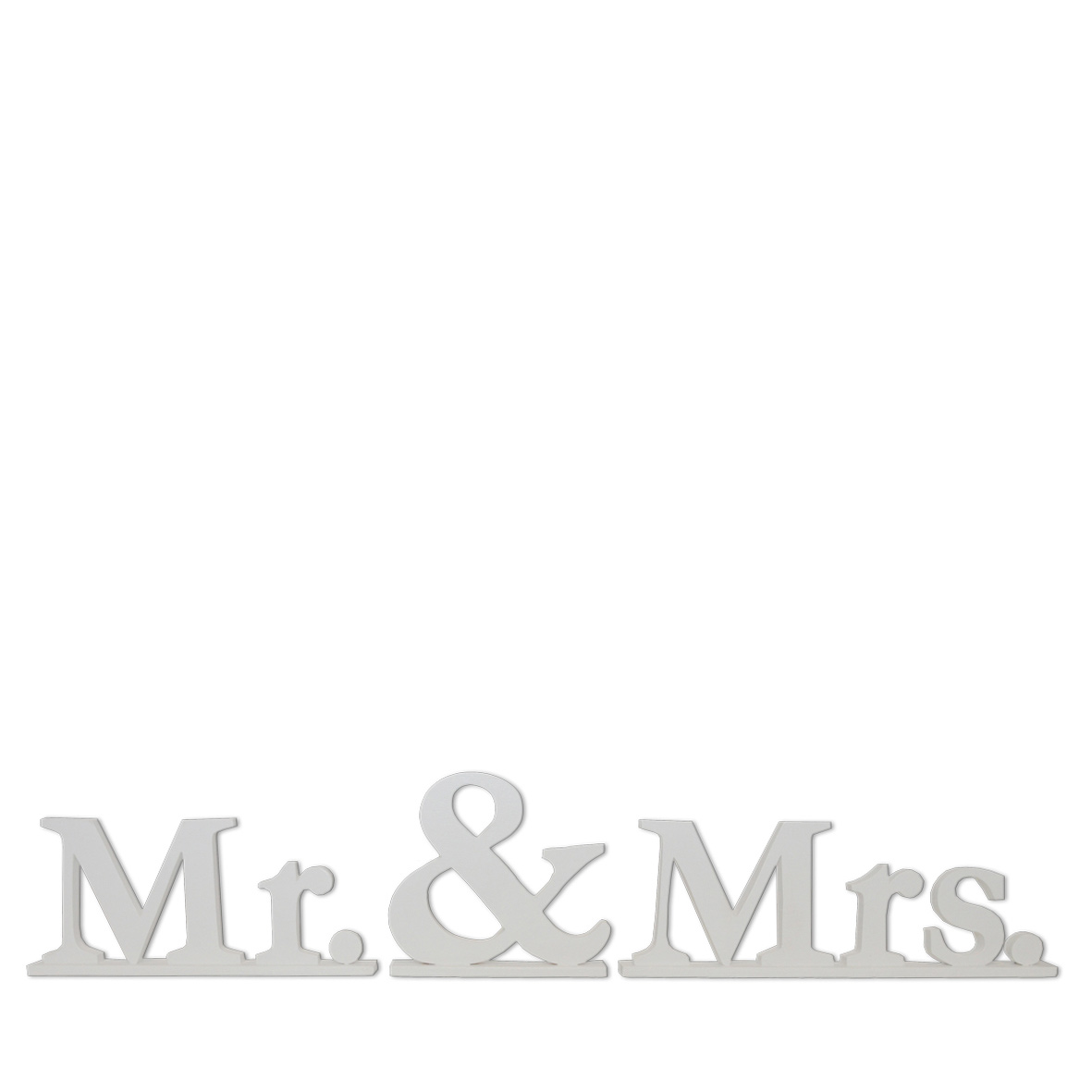 Schriftzug Mr & Mrs Holz weiß mieten
