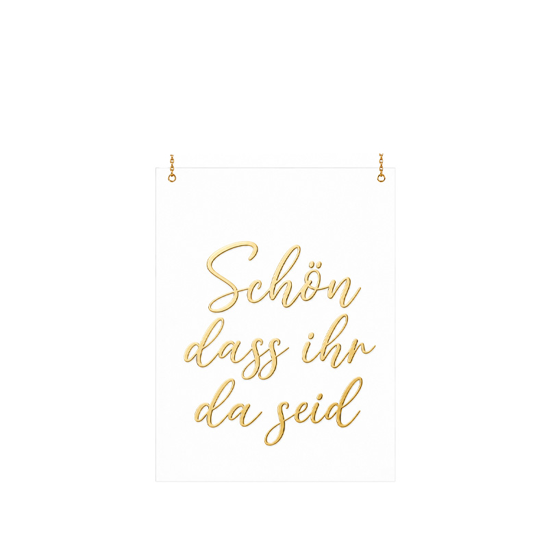 Willkommensschild/ Acryl Schild  "Schön dass ihr da seid" mieten Hochzeit