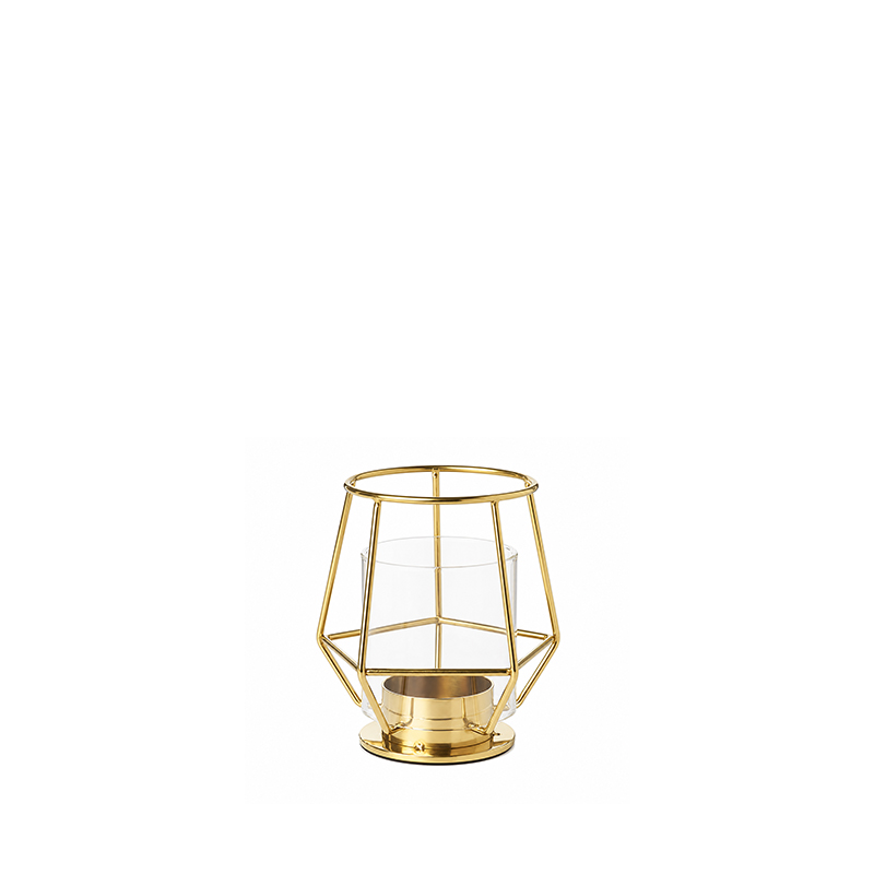 Teelichthalter geometrisch modern gold mieten Tischdeko Hochzeit und Feier
