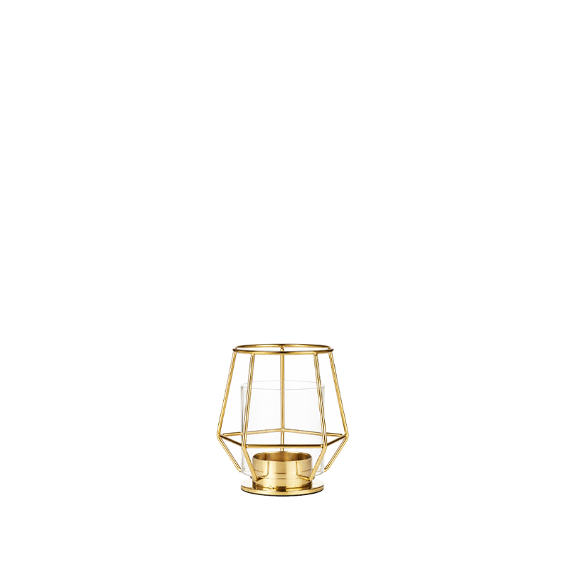 Teelichthalter geometrisch modern gold mieten Tischdeko Hochzeit und Feier