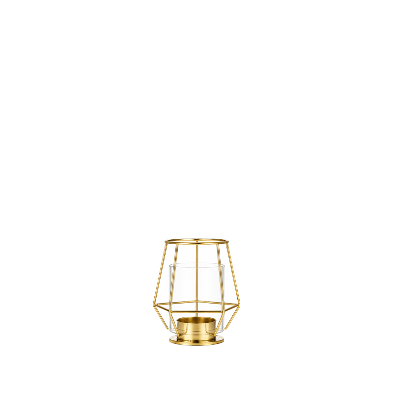 Teelichthalter geometrisch modern gold mieten Tischdeko Hochzeit und Feier