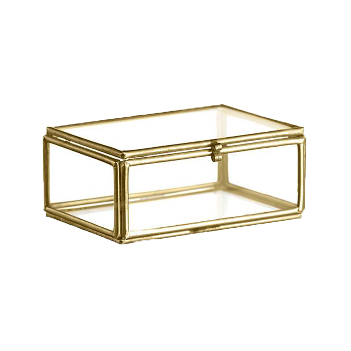 Schatulle Ringe Hochzeit Ringbox, Glas mit Goldrand [mieten]