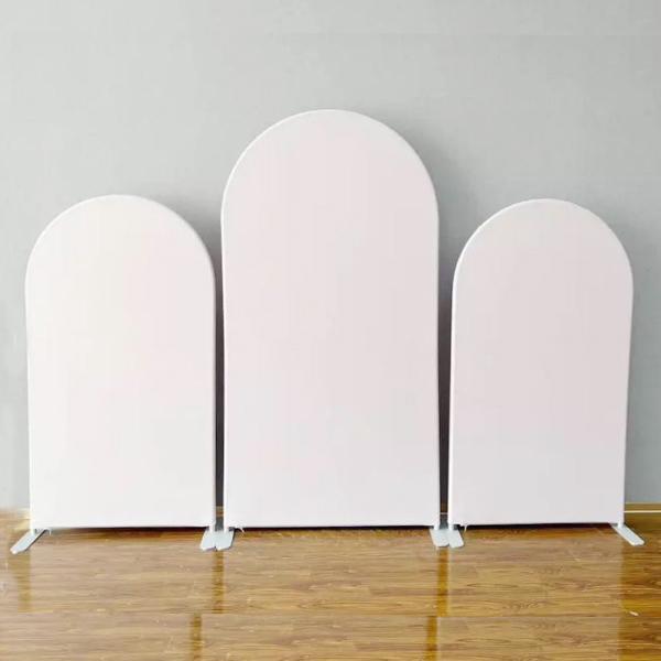 Backdrop | Traubogen | Hintergrund Rundbogen 3er Set Stretch weiss mieten für Hochzeit und Event