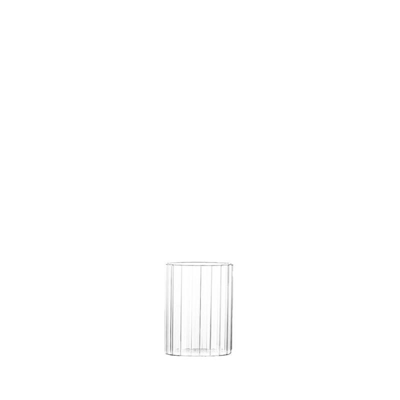 Vase Zylinder Rille Glas klar Höhe 10 cm [mieten]