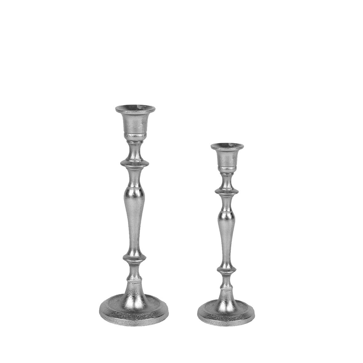 Kerzenständer | Kerzenhalter 1-arm silber mieten für Hochzeit, Feier, Veranstaltung