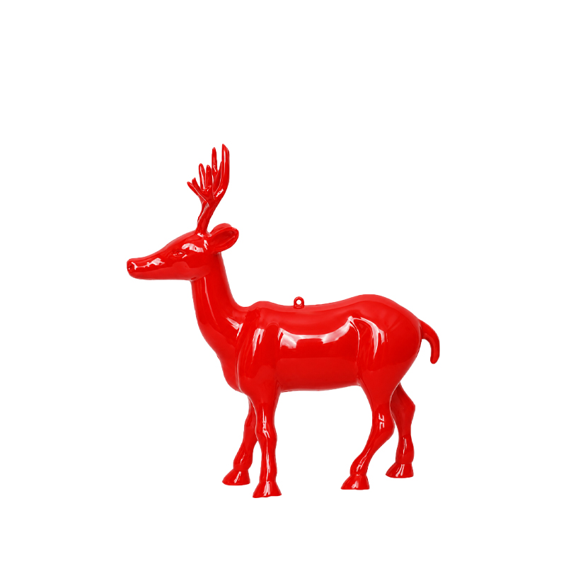 Hirsch rot | 28cm | zum Stellen | Verleih Weihnachtsfeier Tischdeko mieten]