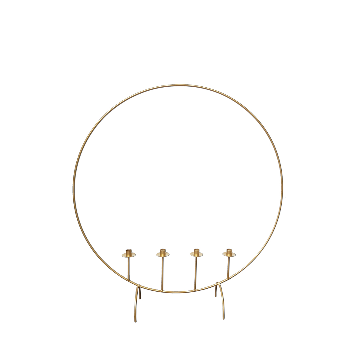 Hoop mit 4 Kerzenhaltern gold | 90cm | zum Stellen [mieten]