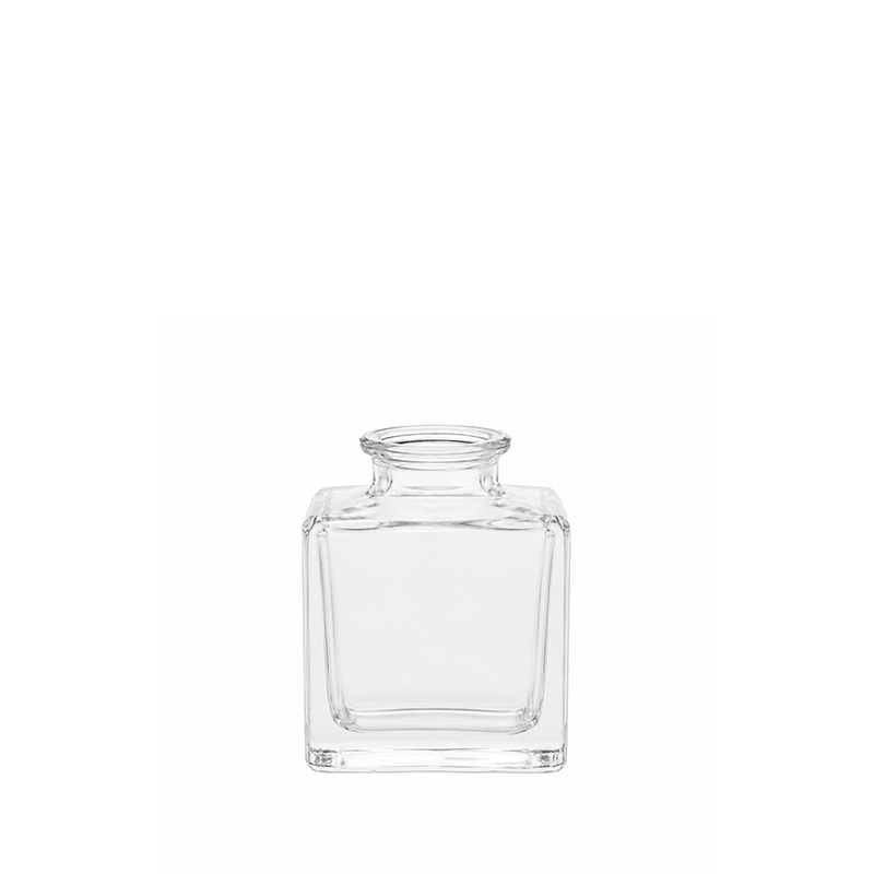 Flaschenvase Würfel Binky Glas klar mieten Tischdeko