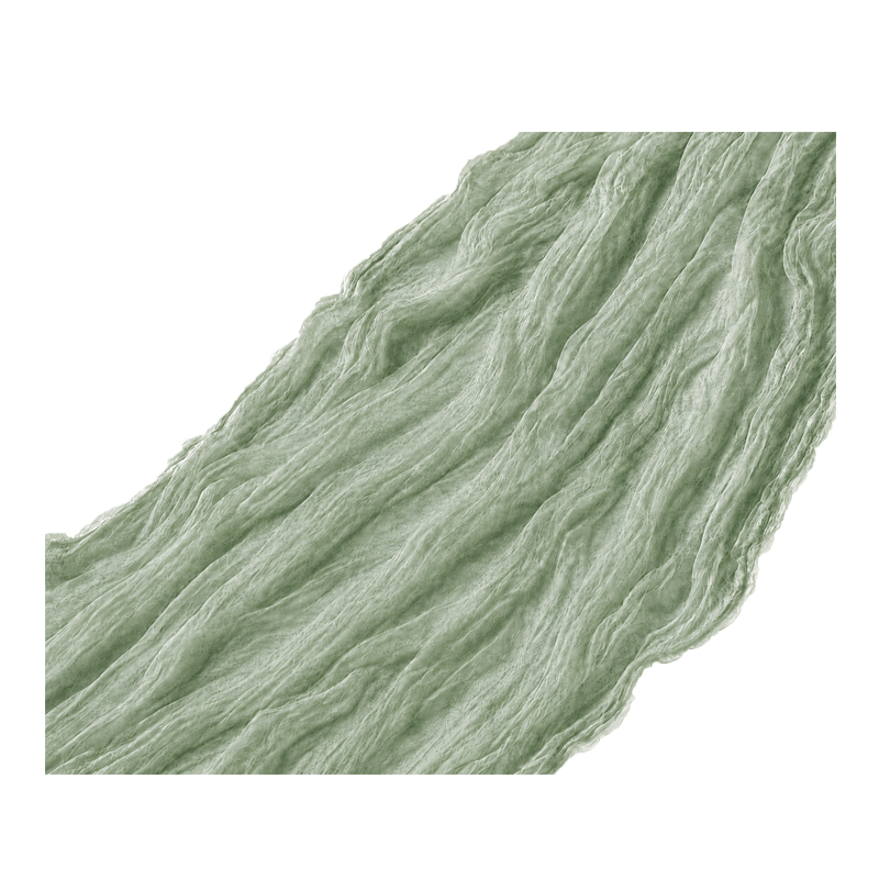 Tischläufer Musselin 300 x 80 cm in dusty green salbeigrün | mieten für Hochzeit Event Geburtstag