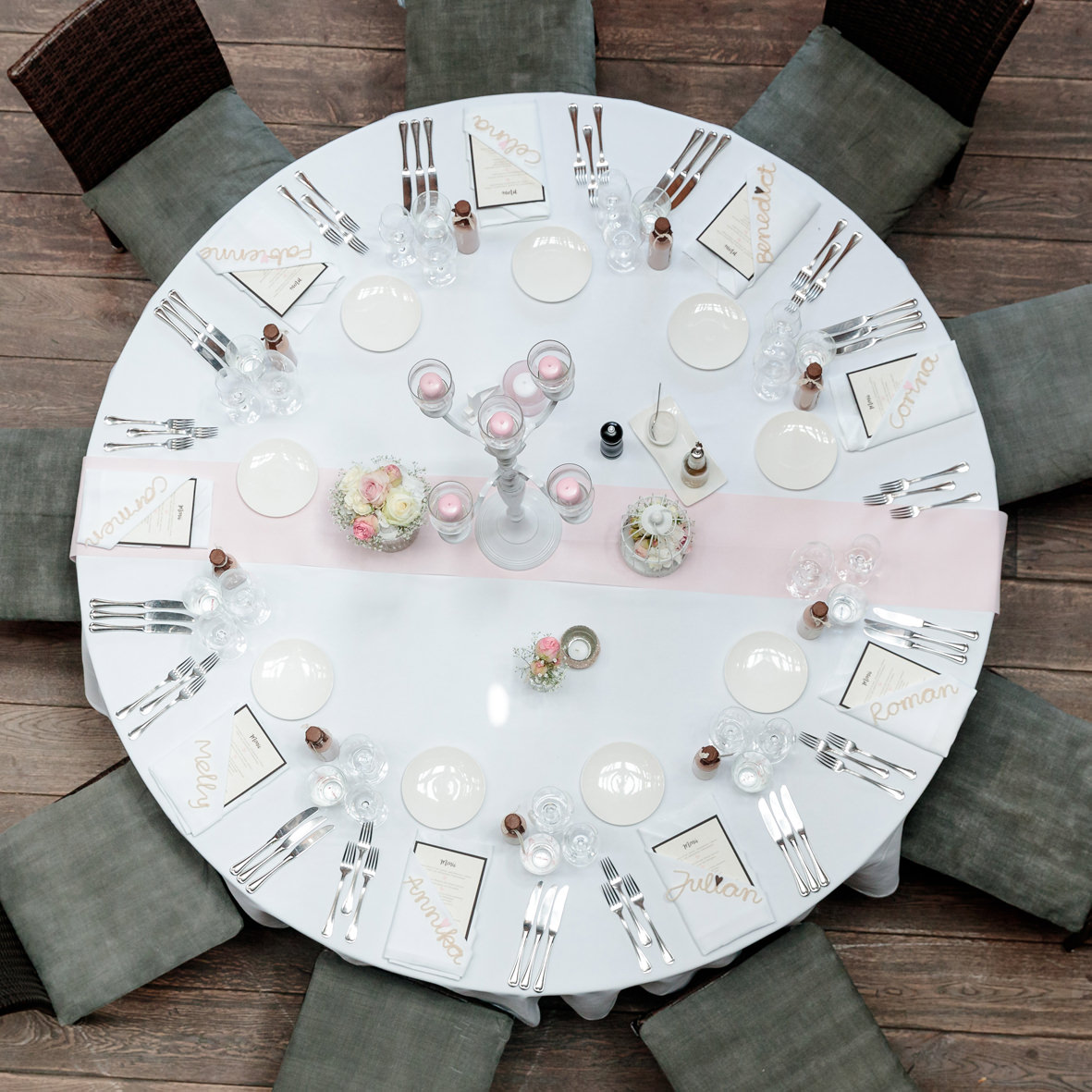 Tischdecke weiss rund 280 cm mieten | Verleih Hochzeit, Feier, Event_3